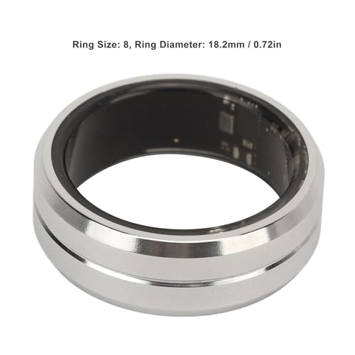 ASHATA Smart Ring Health, Health Ring to Monitor Fitness Sleep Heart Rate, Step Counting, Remotely Take Photo, IP68 Waterproof Smart Health Ring for Men Women, Silver (8)