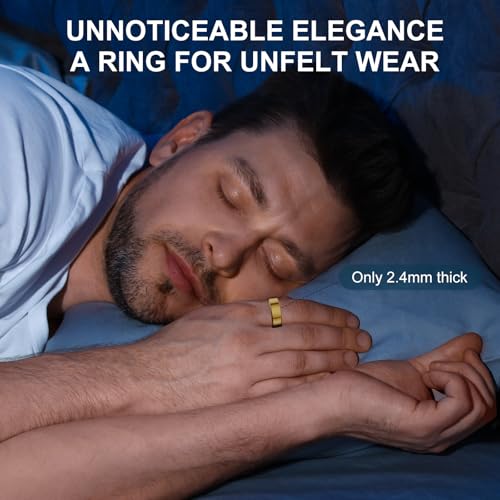 Smart Ring Fitness Tracker Ring for Women Men - Sleep Heart Rate Step Blood Oxygen Blood Pressure Health Tracker, 5ATM Waterproof Compatible with Android & iOS, No App Subscription, 5 Day Battery(8#)