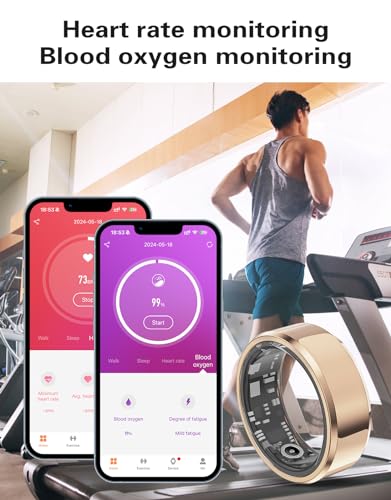 Smart Ring Health Tracker，Sports Fitness Ring，Step Tracker，Heart Rate Monitor ，Blood Oxygen， Sleep Tracker ，IP68 Waterproof，Activity Fitness Tracker，5 Days Battery Life，Best Smart Rings for Women Men
