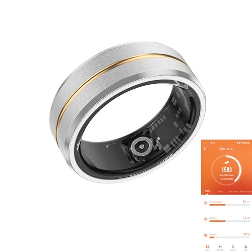 Tulbeys Smart Rings for Men & Women, Fitness Tracker Health Monitor Ring, Wearable Sleep Tracking ring, Step Counter, Blood Oxygen, Heart Rate, Calories Burned, IP68 Waterproof Smart Ring (US 7)