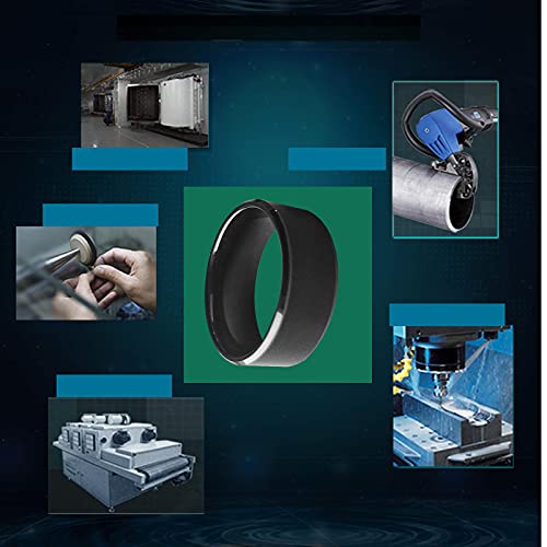 hecere Waterproof Ceramic NFC Ring, NFC Forum Type 2 215 496 Bytes Chip Universal for Mobile Phone, All-Round Sensing Technology Wearable Smart Ring, Wide Surface Fasion Ring(12#)