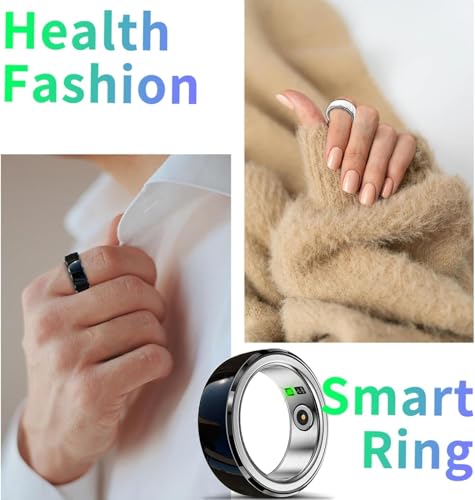 Dulutuxe Smart Ring Health Tracker Waterproof - Wearable Smart Fitness Sleep Tracker Heart Rate, Blood Oxygen for Men Women, Support 7 Days Battery Life (Black, 12)