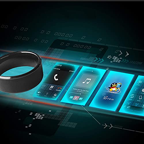 hecere Waterproof Ceramic NFC Ring, NFC Forum Type 2 215 496 Bytes Chip Universal for Mobile Phone, All-Round Sensing Technology Wearable Smart Ring, Wide Surface Fasion Ring(12#)
