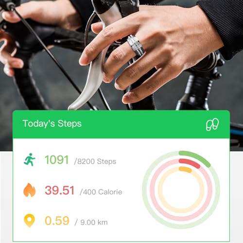 Smart Ring for Women Ladies Smart Rings Blood Pressure Monitor Heart Rate Health Rings Sleep Tracker Fitness Tracker Calories Step Counter Pedometer Compatible with iOS Android Phones Elegant Ladies