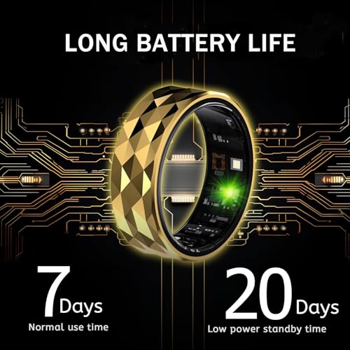 Smart Ring, Activity & Fitness Tracker Ring for Women/Men, No APP Subscription, Fitness Tracking Smart Ring with Calories/Heart Rate/Blood Oxygen/Sleep Monitoring, IP68 Waterproof-9#, Black