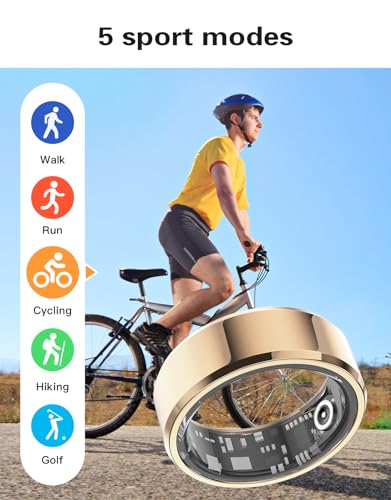Smart Ring Health Tracker，Sports Fitness Ring，Step Tracker，Heart Rate Monitor ，Blood Oxygen， Sleep Tracker ，IP68 Waterproof，Activity Fitness Tracker，5 Days Battery Life，Best Smart Rings for Women Men