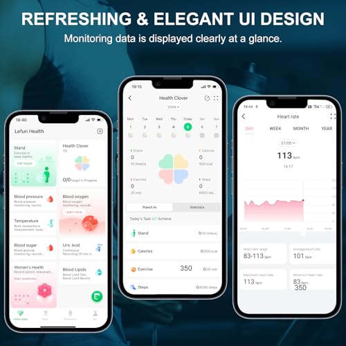Smart Ring Fitness Tracker Ring for Women Men - Sleep Heart Rate Step Blood Oxygen Blood Pressure Health Tracker, 5ATM Waterproof Compatible with Android & iOS, No App Subscription, 5 Day Battery(8#)