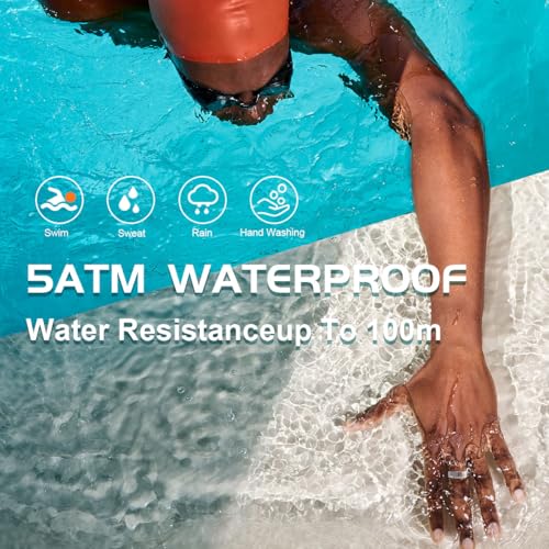 DIIKEN JCRing Smart Ring Fitness Tracker, Sleep Tracking Wearable, Accurate Monitoring of Pedometer, Heart, Temperature, Titanium Ring with Charging Case, APP for iOS & Android(Size8)