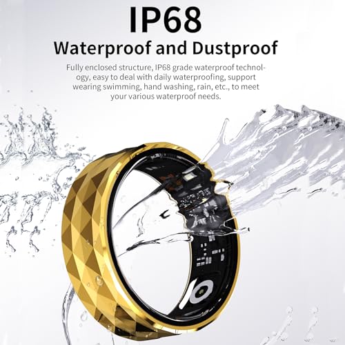 Smart Ring, Activity & Fitness Tracker Ring for Women/Men, No APP Subscription, Fitness Tracking Smart Ring with Calories/Heart Rate/Blood Oxygen/Sleep Monitoring, IP68 Waterproof-9#, Black