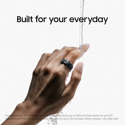 SAMSUNG Galaxy Ring, AI Smart Ring, Size First w/Sizing Kit, No App Subscription, Fitness Monitor, Sleep Tracker, Up to 7-Day Battery, Size 8, Titanium Black [US Version, 1Yr Manufacturer Warranty]