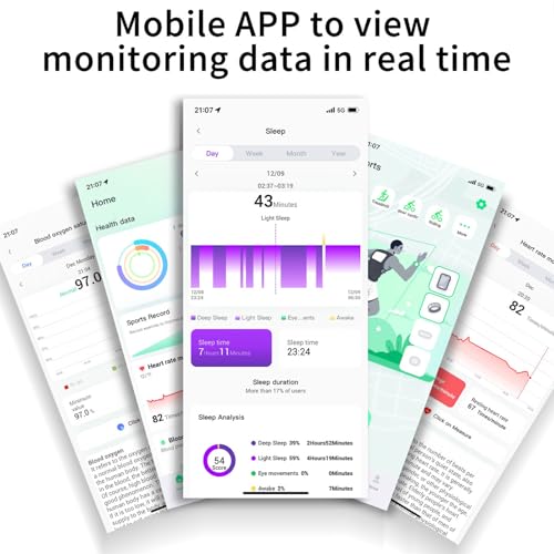 CNBRO Smart Ring Heart Rate Monitor Blood Pressure Ring Sleep Tracker Health Ring Pedometer Step Counter Calories Waterproof Fitness Rings for Women Men