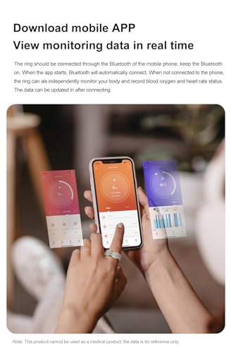 WIWISTON Smart Ring Fitness Tracker Ring for Women Men, Multiple Sport Modes Fitness Ring with Heart Rate Sleep Monitor, IP68 Waterproof Step Counter Calorie Tracking Ring for Android iOS Phone