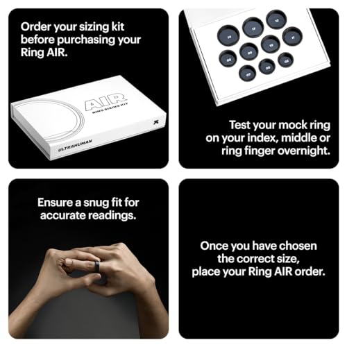 Ultrahuman Ring AIR-Smart Ring Health Tracker, Size First with Ultrahuman Sizing Kit,Sleep Tracker,Smart Ring for Men/Women,Fitness Tracker(Size 9)