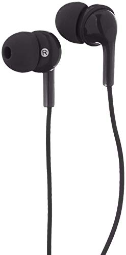 Amazon Basics In Ear Wired Headphones, Earbuds with Microphone No Wireless Technology, 51.18 x 0.79 x 0.51 inches, Black