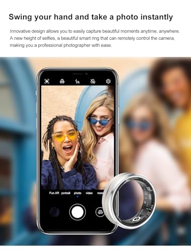 WIWISTON Smart Ring Fitness Tracker Ring for Women Men, Multiple Sport Modes Fitness Ring with Heart Rate Sleep Monitor, IP68 Waterproof Step Counter Calorie Tracking Ring for Android iOS Phone