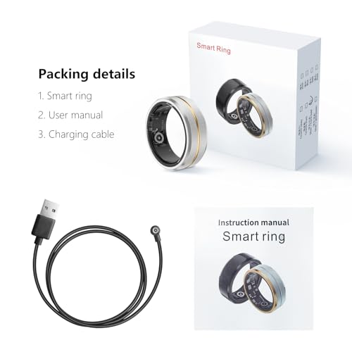 Tulbeys Smart Rings for Men & Women, Fitness Tracker Health Monitor Ring, Wearable Sleep Tracking ring, Step Counter, Blood Oxygen, Heart Rate, Calories Burned, IP68 Waterproof Smart Ring (US 7)