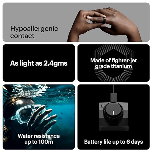 Ultrahuman Ring AIR-Smart Ring Health Tracker, Size First with Ultrahuman Sizing Kit,Sleep Tracker,Smart Ring for Men/Women,Fitness Tracker(Size 9)