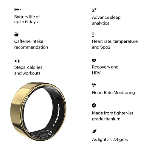 Ultrahuman Ring AIR-Smart Ring Health Tracker, Size First with Ultrahuman Sizing Kit,Sleep Tracker,Smart Ring for Men/Women,Fitness Tracker(Size 9)