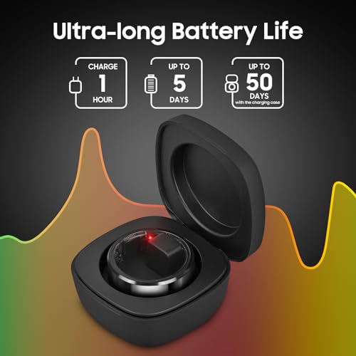 BUDAOLIU Smart Ring, Wearable Fitness Ring Health Tracker, Sleep Tracking, Heart Rate Fitness Tracker, 5-7 Days Battery Life (Black, 10#)