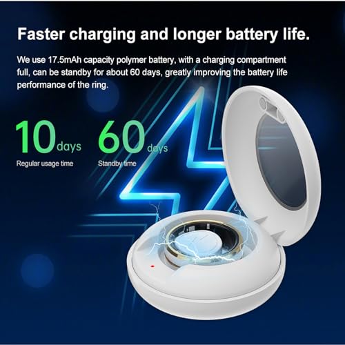 Comforniture Smart Ring Health Tracker, Anillo Inteligente para Hombre, Health Rings for Women & Men, Long Lasting Batteries Sleep Ring, Waterproof Fitness Tracker (Silver, 8#)