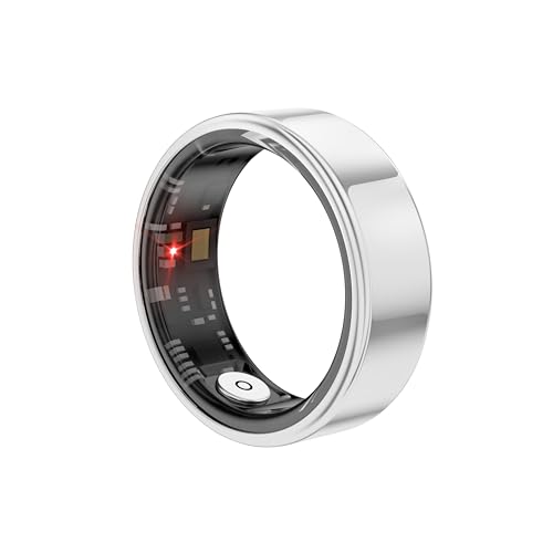 Comforniture Smart Ring Health Tracker, Anillo Inteligente para Hombre, Health Rings for Women & Men, Long Lasting Batteries Sleep Ring, Waterproof Fitness Tracker (Silver, 8#)