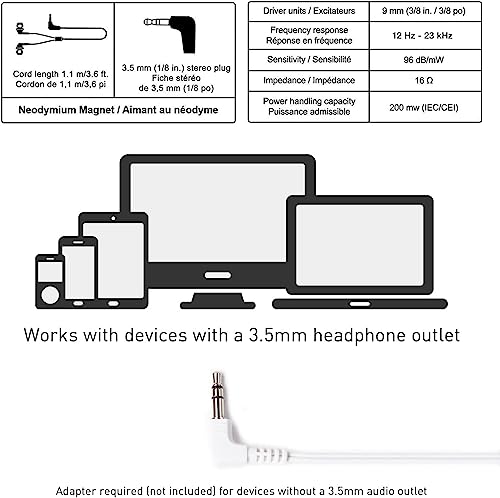 Panasonic ErgoFit Wired Earbuds, In-Ear Headphones with Dynamic Crystal-Clear Sound and Ergonomic Custom-Fit Earpieces (S/M/L), 3.5mm Jack for Phones and Laptops, No Mic - RP-HJE120-N (Rose Gold)