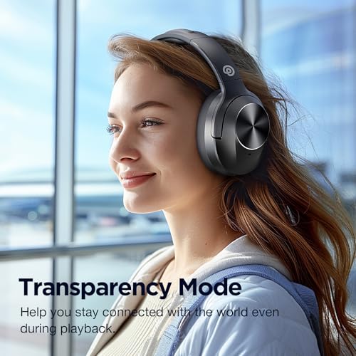 vibeadio Hybrid Active Noise Cancelling Headphones, Wireless Over Ear Bluetooth Headphones, Headphones Wireless with Transparency Mode, Deep Bass, Comfort Fit Ear Cups, 30 Hrs, for Home Office Travel