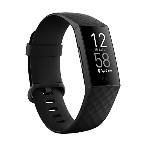 Fitbit Charge 4 Fitness and Activity Tracker with Built-in GPS, Heart Rate, Sleep & Swim Tracking, Black/Black, One Size (S &L Bands Included)