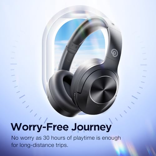vibeadio Hybrid Active Noise Cancelling Headphones, Wireless Over Ear Bluetooth Headphones, Headphones Wireless with Transparency Mode, Deep Bass, Comfort Fit Ear Cups, 30 Hrs, for Home Office Travel