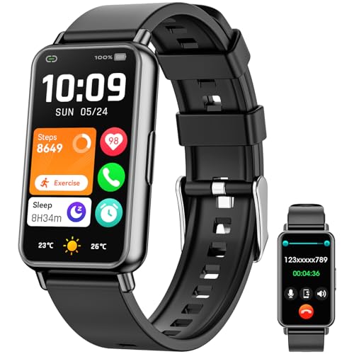 𝟐𝟎𝟐𝟒 Upgraded Fitness Tracker (Answer/Make Calls), 1.47" Smart Watch with 24/7 Heart Rate/Blood Pressure/Sleep Monitor, 100+ Sports Modes Activity Trackers, for Android and iPhone Women Men Black