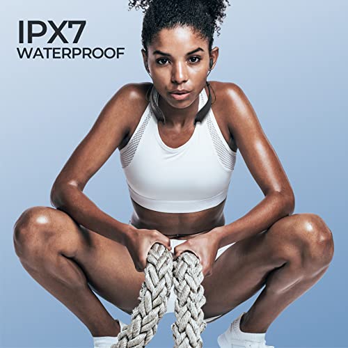 YOSDOM Neckband Bluetooth Headphones, Around The Neck Headphones 24H+ Playtime, Bluetooth Headsets with Call Vibration, Shark Jaw Design Wireless Earbuds+Noise Isolation/Built-in Mic/IPX7 Waterproof