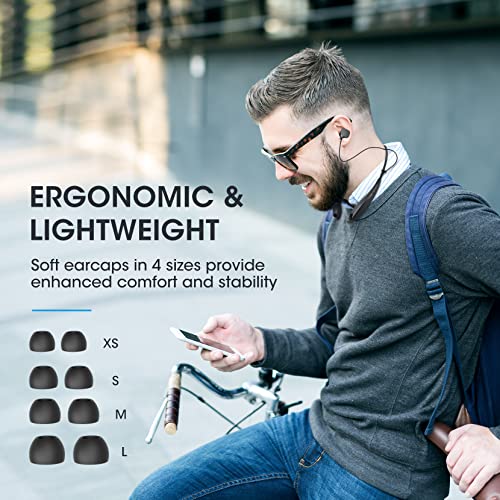 YOSDOM Neckband Bluetooth Headphones, Around The Neck Headphones 24H+ Playtime, Bluetooth Headsets with Call Vibration, Shark Jaw Design Wireless Earbuds+Noise Isolation/Built-in Mic/IPX7 Waterproof