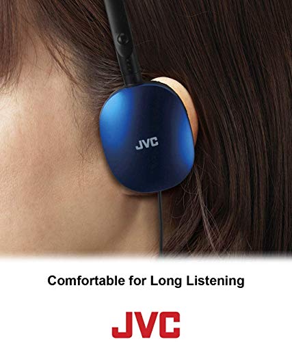JVC Black Flat and Foldable Colorful Flats On Ear Headphone with 3.94 foot Gold Plated Phone Slim Plug HAS160B
