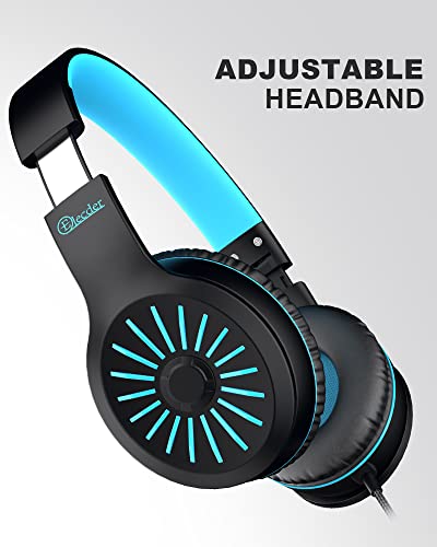 Elecder i45 Black Wired Headphones, Immersive Hi-Fi Stereo Bass, Lightweight and Folding, 4.9ft Nylon Woven Rope, Ideal for School, Travel, Home, Office, and More