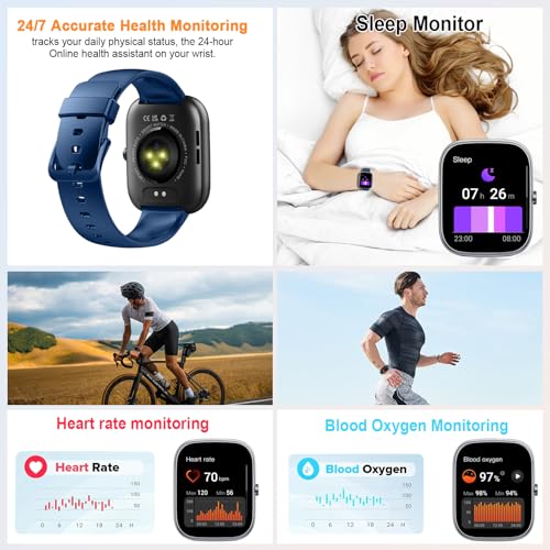 Smart Watch for Men Women (Answer/Make Call), 1.91"HD Smartwatch 2024 Fitness Activity Tracker, 110+ Sports IP68 Waterproof, Heart Rate/Sleep Monitor/Pedometer/Calories, Fitness Watch for Android iOS