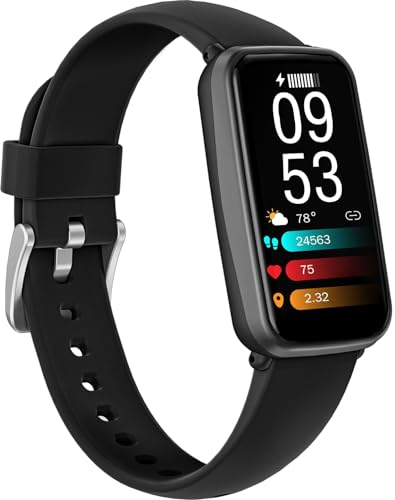 MorePro Fitness Tracker, 1.47" Smart Watch with HR Blood Oxygen Blood Pressure Monitor, Sleep Tracker Calorie Step Counter, IP68 Waterproof Fitness Watch Activity Tracker for Women Men, Black