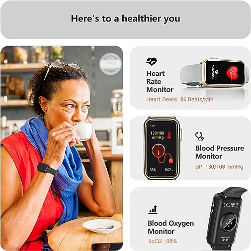 MorePro Fitness Tracker, 1.47" Smart Watch with HR Blood Oxygen Blood Pressure Monitor, Sleep Tracker Calorie Step Counter, IP68 Waterproof Fitness Watch Activity Tracker for Women Men, Black