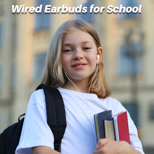 Wired Earbuds with Microphone 5 Pack, in-Ear Headphones with Heavy Bass, High Sound Quality Earphones Compatible with iPad, Laptop, MP3, Android Smartphones, Fits All 3.5mm Jack Device