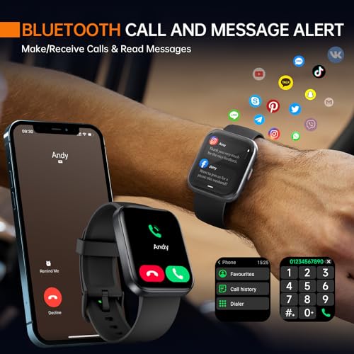 aeac Smart Watch for Men Women, 2024 Newest Fitness Watch, Alexa Built-in & Stable Bluetooth Call, with Heart Rate/SpO2/Sleep Monitor, 100 Sports, IP68 Waterproof Smartwatch for iPhone Android