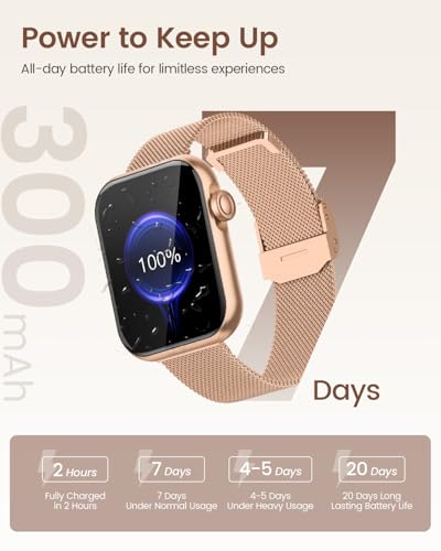 Smart Watches for Women,Fitness Tracker Watch for Android Phones/iPhone Compatible,1.85" Womens Watch with Blood Pressure Monitor,Calls and Messages/Heart Rate/Sleep/Female Cycle(3 Watch Bands)