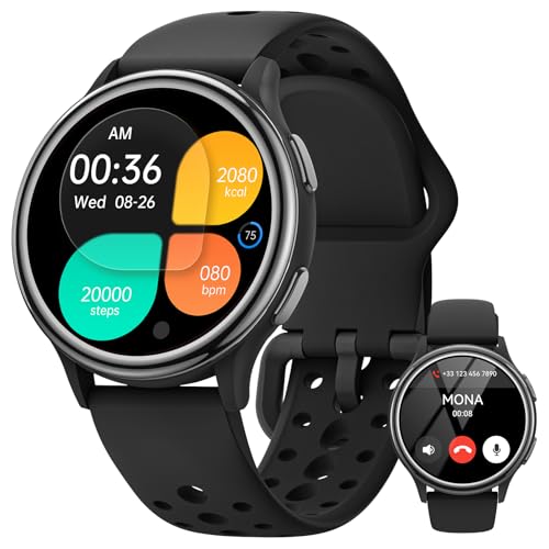 Fitness Watch for Women Men, [Lightweight] Health Fitness Tracker Smart Watches for iPhone ＆ Android [Calls/Answer], Activity Trackers and Smartwatches, Heart Rate Monitor, 70 Sport Modes, Waterproof