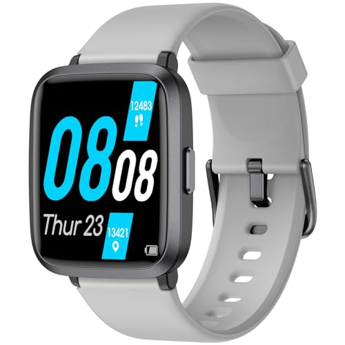 TYKOIT Smart Watch, Fitness Tracker Watch with 41 mm Touchscreen, Heart Rate Monitor, Blood Oxygen, Sleep Tracking Fitness Watch 5ATM Waterproof Smartwatch for Women Men Compatible with Android iOS