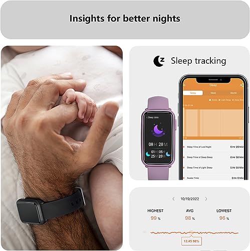 MorePro Fitness Tracker, 1.47" Smart Watch with HR Blood Oxygen Blood Pressure Monitor, Sleep Tracker Calorie Step Counter, IP68 Waterproof Fitness Watch Activity Tracker for Women Men, Black