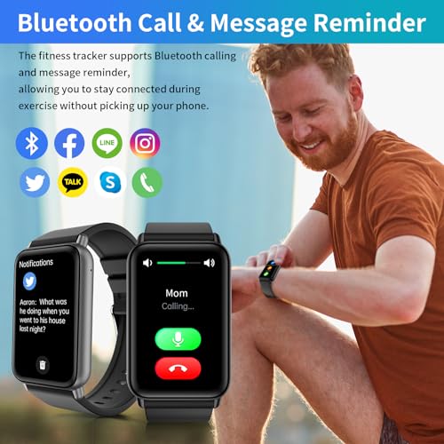 RUWGT Fitness Tracker for Men Women(Answer/Make Calls), 1.57" Smart Watch with Heart Rate Blood Pressure Monitor, Sleep Tracker, Pedometer, IP68 Waterproof Activity Trackers for Android & iOS Phones