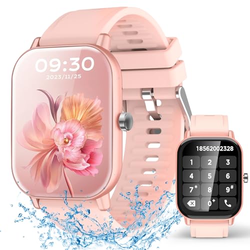 Blood Pressure Watch, Smart Watch, Smart Watches for Men (Answer/Make Call), Waterproof Smart Watch for Android and iOS, 2.01" HD Sports Fitness Tracker with Blood Pressure Tracker, Pink