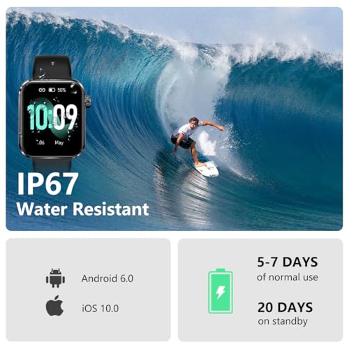 MorePro Health Fitness Tracker (Answer/Make Call), 1.83" Smart Watch with 24/7 Heart Rate/Blood Pressure/Blood Oxygen/Sleep Monitor, Step Calorie Counter with 100 Sports for Women Men Android iPhone