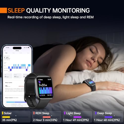 aeac Smart Watch for Men Women, 2024 Newest Fitness Watch, Alexa Built-in & Stable Bluetooth Call, with Heart Rate/SpO2/Sleep Monitor, 100 Sports, IP68 Waterproof Smartwatch for iPhone Android