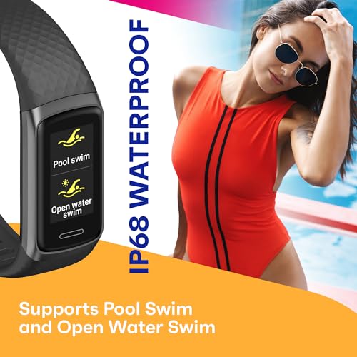 OCTANDRA Active 2 VeryFit Fitness Tracker Heart Rate SpO2 Blood Oxygen Saturation Sleep Monitor Step Counter Pedometer IP68 Waterproof Activity Running Smart Watches for Men Women (ID155) (Pink)