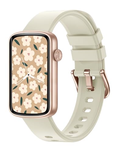 SHANG WING Smart Watches for Women Compatible with iPhone Android Phones, LYNN2 Women's Watch Fitness Tracker Watch with Heart Rate Monitor Pedometer Sleep Tracker Waterproof Milky White