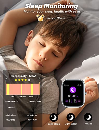 Kids Smart Watch for Girls,IP68 Waterproof Kids Fitness Tracker Watch with 1.5 Inch DIY Face,Heart Rate Sleep Monitor,19 Sport Modes,Calories Counter,Alarm Clock,Great Gifts for Children 6+ (Black)